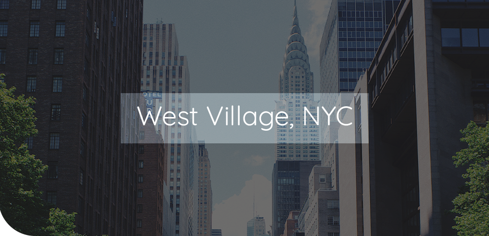 NY Image of NYC with a star over West Village